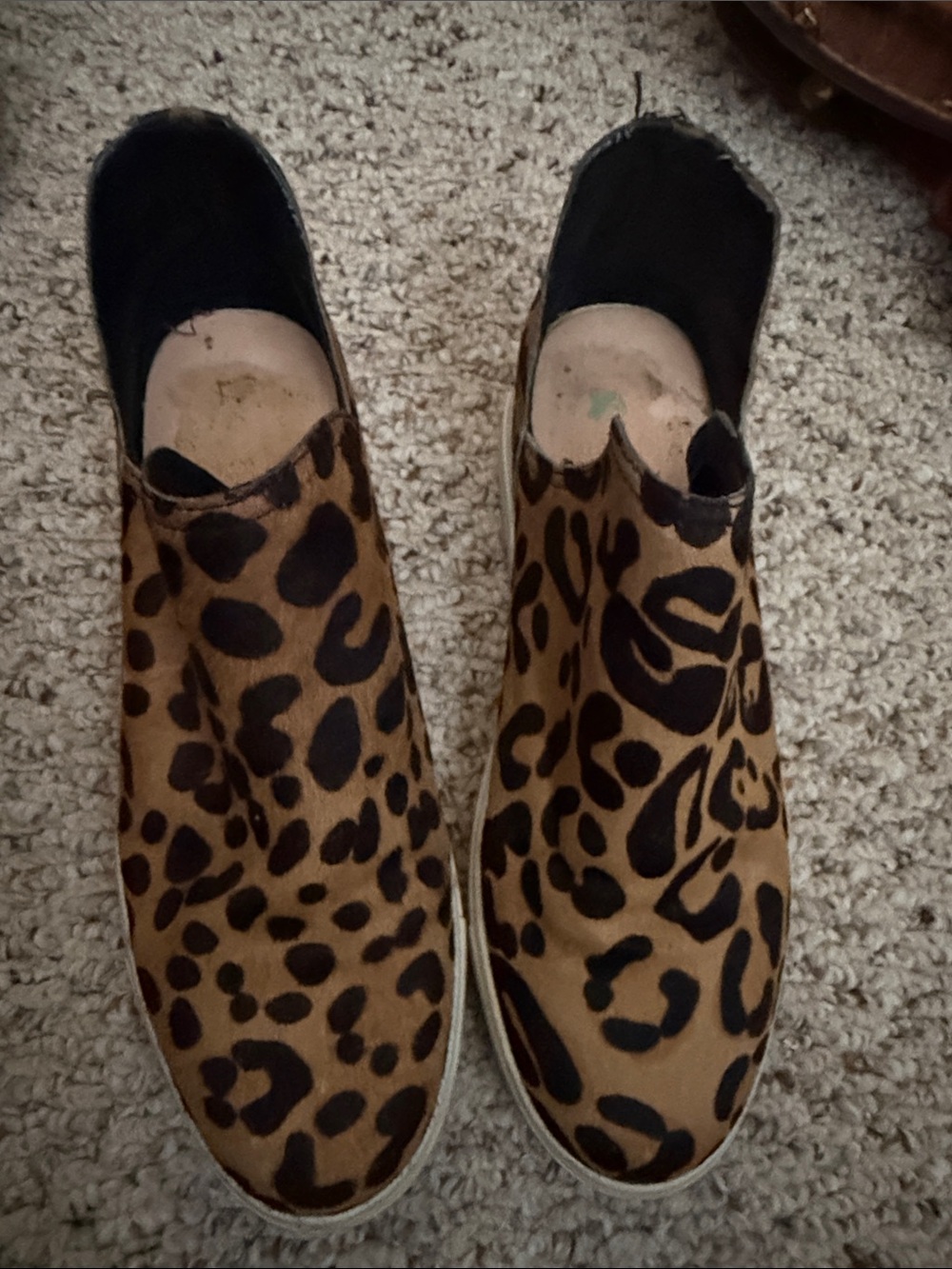 Leopard Print Slip-On Sneakers - Brown & Black